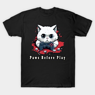 Gamer Funny Cat Gaming Paws Console Love T-Shirt